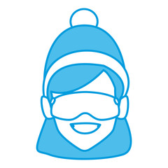 Fototapeta premium Woman with winrer gooogles face icon vector illustration graphic design