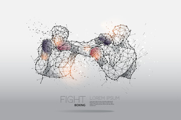 The particles, geometric art, line and dot of Boxing.