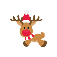 cartoon christmas deer vector