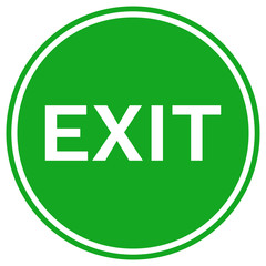 EXIT sign in green circle. Vector icon..