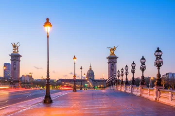 Deurstickers De Alexander III-brug over de rivier de Seine in Parijs © f11photo