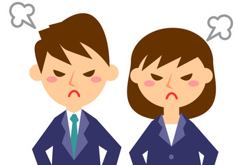 会社員　上半身　怒る
