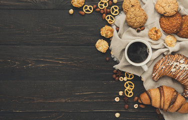 Mockup for bakery with copy space on rustic wood