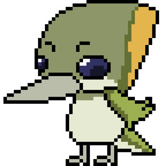 vector pixel art bird Woodpecker