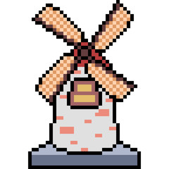 Obraz premium vector pixel art windmill