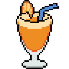 vector pixel art orange juice