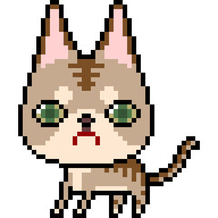 vector pixel art cat