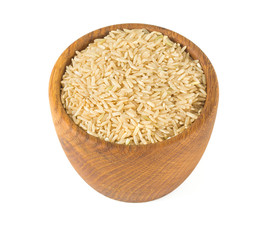 brown rice isolated on white