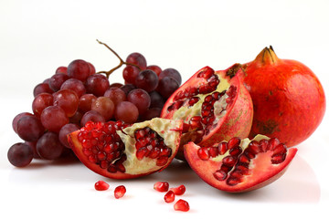 Pomegranate and grapes