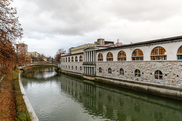 Fototapeta premium Ljubljanica, Ljubljana, Slovenia