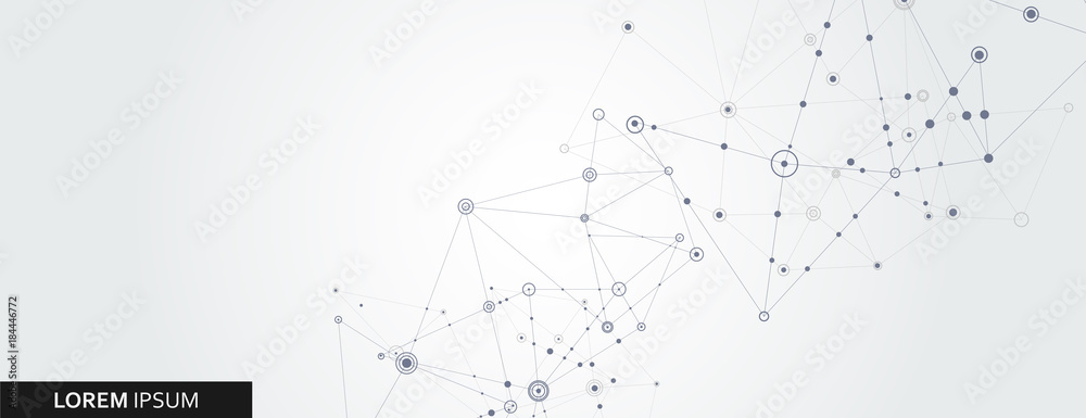 Aufkleber geometric connected line and dots. simple technology graphic background. vector banner design