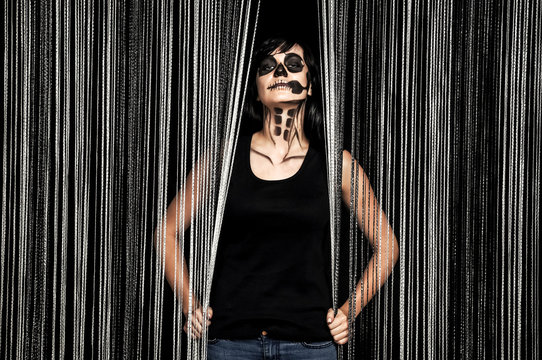 beautiful girl posing in halloween style