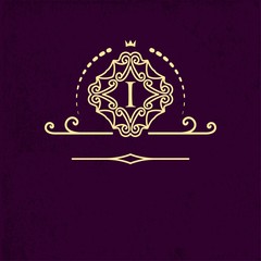 Gold emblem patterned frame around the letter I. Monogram design elements, graceful template. Simple logo design for Royalty, business card, Boutique, Hotel, Heraldic, Web design.