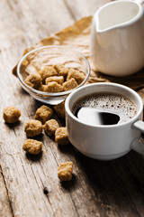 Coffee on a wooden table