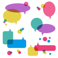 Color transparent speech bubbles, icons set