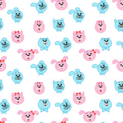 A set of cute small  dogs, decorative element of children's fabrics, wallpaper..Seamless pattern, child. Vector illustration.