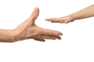 mother's hands with girl hands