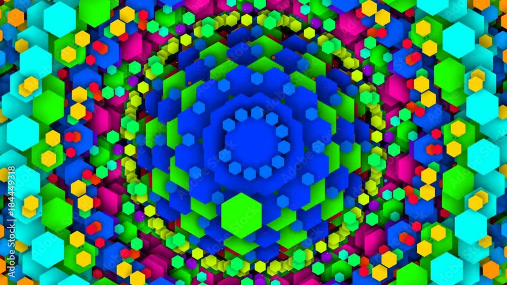 Poster riot of color. pulsating patterns that change color. vj background.
