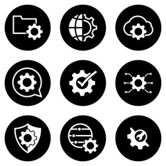 Set of simple icons on a theme settings, vector, design, collection, flat, sign, symbol,element, object, illustration, isolated. White background