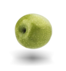 Green apple on a white background