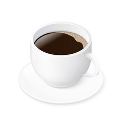 Espresso coffee cup isolated on white background. Isometric vector illustration