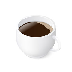 Espresso coffee cup isolated on white background. Isometric vector illustration