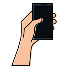 smartphone device with hand human