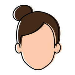 beautiful and young woman head