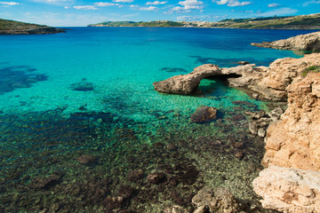 Fototapeta na wymiar Blue lagoon malta, comino island
