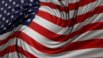 american flag, 3d illustration.
