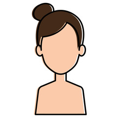 beautiful and young woman shirtless character