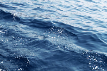 Close-up background of blue sea water