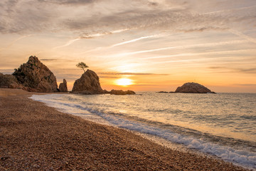 Sunrise in the village of Tossa de Mar, Costa brava