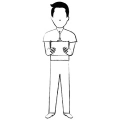 man with drone remote control