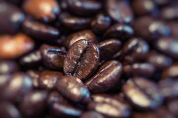 Roasted brown coffee beans, can be used as a background.