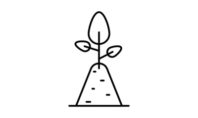 Plant Symbol Illustration. Plant Growing Line Icon