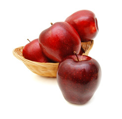 Red apple on white background