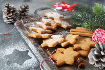 Christmas cinnamon cookies and sucking candy