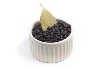 Raw Black Beans in a bowl