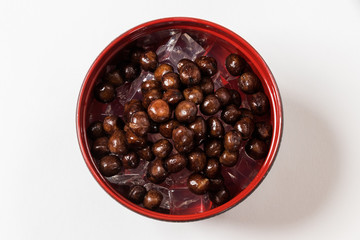 豆かん　beans and cubes of agar Japanese sweets