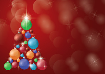 Decorated Christmas tree, beautiful New Year's background.