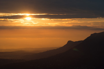 Coucher de soleil sur les Pré-alpes de Nice