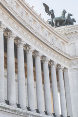 Naklejka premium Memorial monument the Vittoriano or Altar of the Fatherland, in Venezia square,