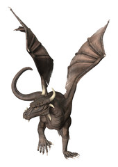 Naklejka premium 3D Rendering Fantasy Dragon on White