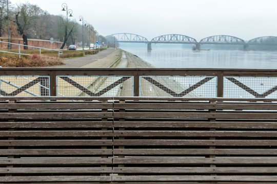 Torun, Poland, Ernest Malinowski Railway Bridge on Vistula River