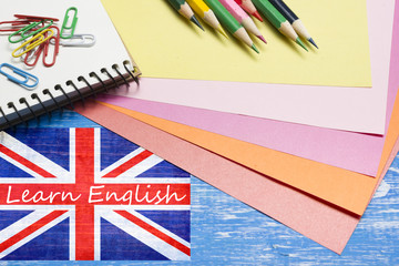 Learn English concept. Time to Learning languages