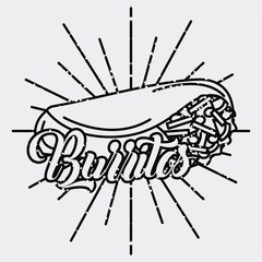 burritos mexican food traditional delicious retro style vector illustration