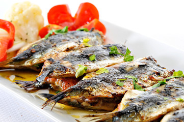 Fototapeta na wymiar Greek Married Sardines