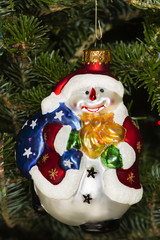 Christmas Ornament - Glass Snowman