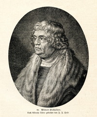 Willibald Pirckheimer, German Renaissance lawyer, author and humanist at 53 by Albrecht Dürer (from Spamers Illustrierte Weltgeschichte, 1894, 5[1], 177)